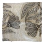 Embroidered Floral Canvas Cotton Cushion Cover