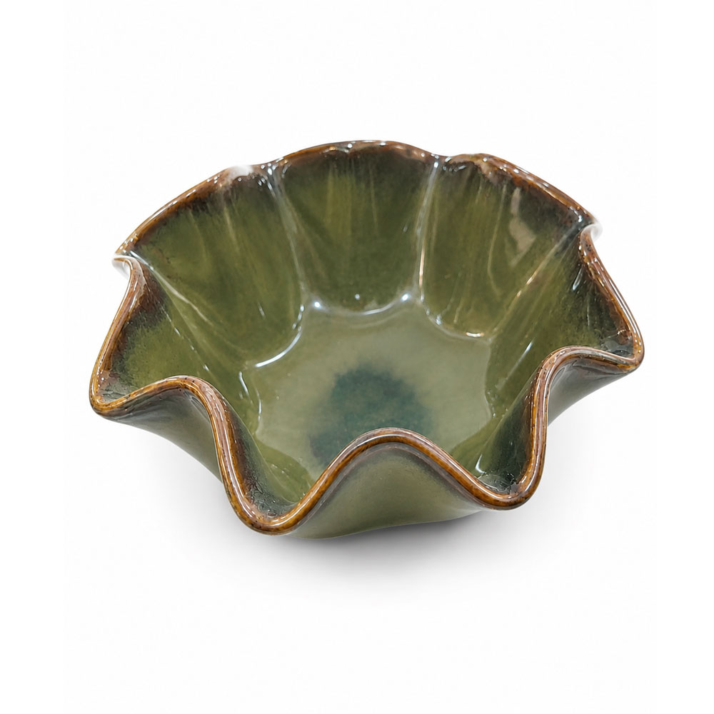 ARTHE-TBL-19-1 Ceramic Ruffle Bowl — Hand-Picked Serving Bowl - Image 1